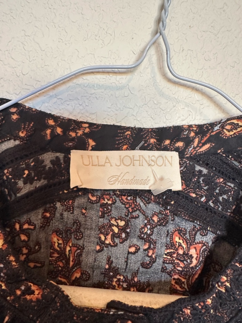 Ulla Johnson Black Paisley Lace-Trim Ruffled Cotton Blouse - Picture 4 of 10